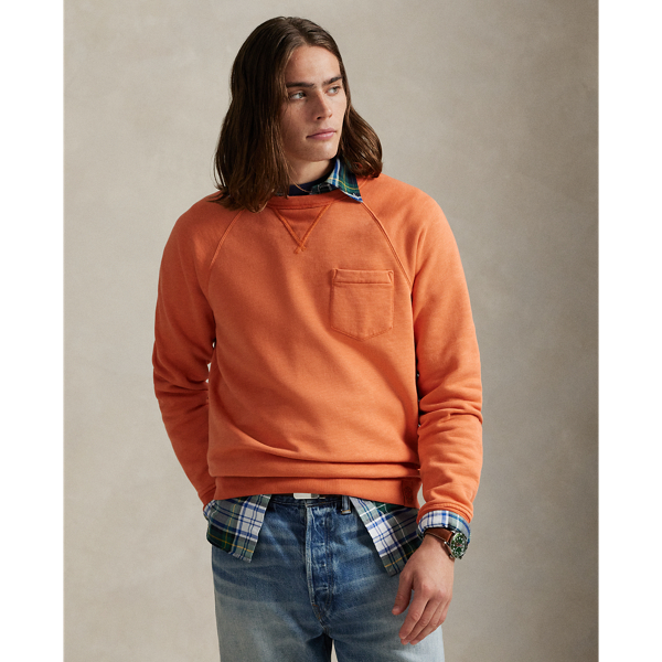Ralph Lauren Garment-dyed Fleece Sweatshirt In Orange