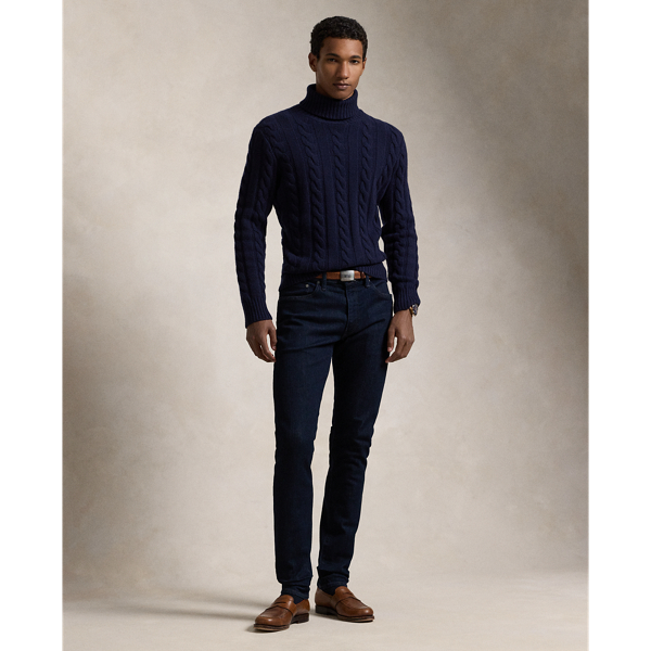 Ralph Lauren Cable-knit Wool-cashmere Sweater In Hunter Navy