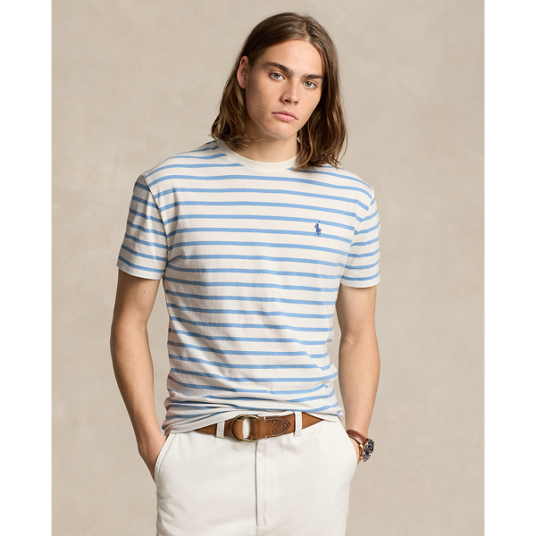 Polo Ralph Lauren Classic Fit Striped Jersey T-shirt In Nevis/vessel Blue