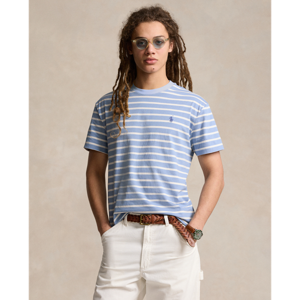 Polo Ralph Lauren Classic Fit Striped Jersey T-shirt In Vessel Blue/nevis