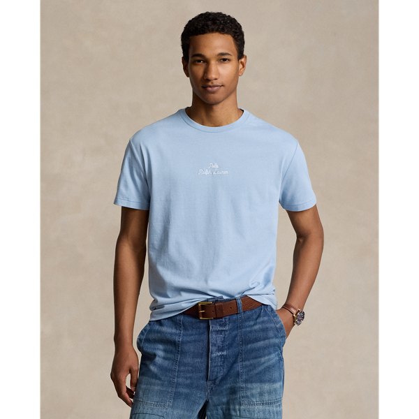 Shop Ralph Lauren Classic Fit Logo Jersey T-shirt In Vessel Blue