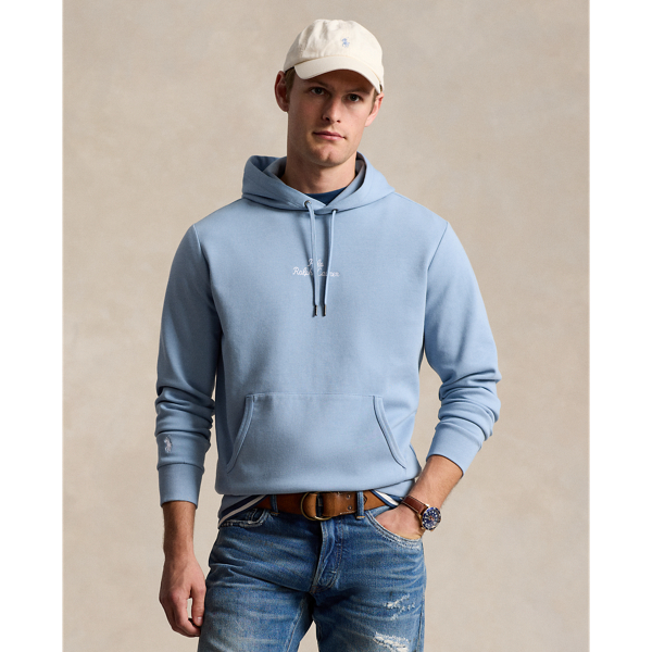 Polo Ralph Lauren Logo Double-knit Hoodie In Vessel Blue