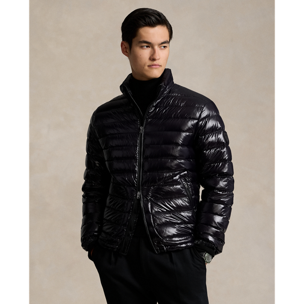 Ralph Lauren Glossed Down Jacket In Polo Black Glossy