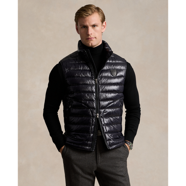 Polo Ralph Lauren Glossed Down Vest In Polo Black Glossy