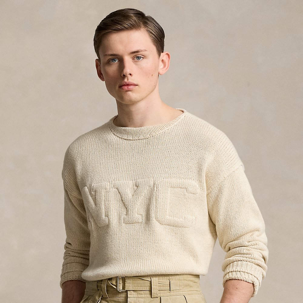 Shop Ralph Lauren Nyc Cotton-linen Sweater In Cream