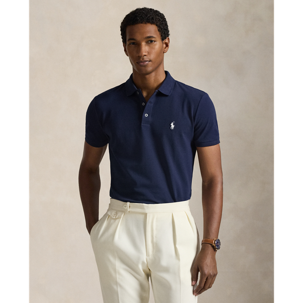 Custom Slim Fit Stretch Mesh Polo Shirt