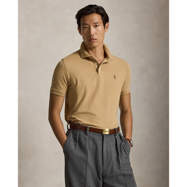 Custom Slim Fit Stretch Mesh Polo Shirt