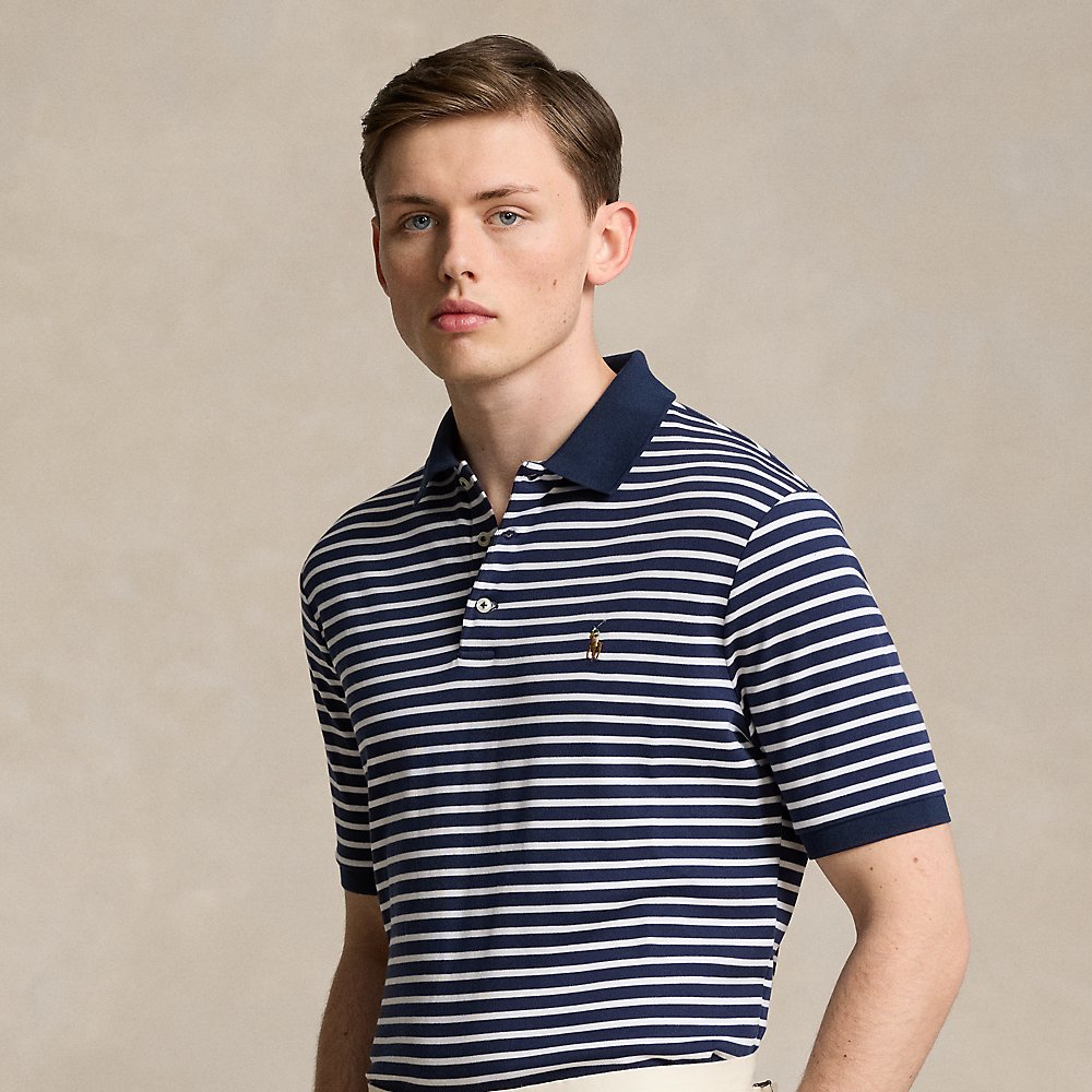 Shop Ralph Lauren Classic Fit Soft Cotton Polo Shirt In Refined Navy/white