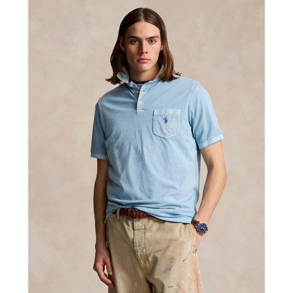 Shop Polo Ralph Lauren Classic Fit Garment-dyed Polo Shirt In Blue