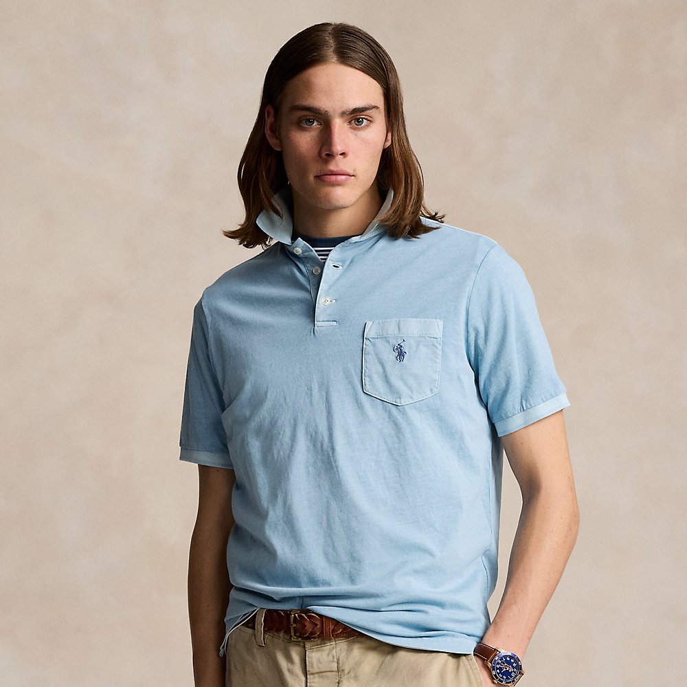 Shop Ralph Lauren Classic Fit Garment-dyed Polo Shirt In Vessel Blue