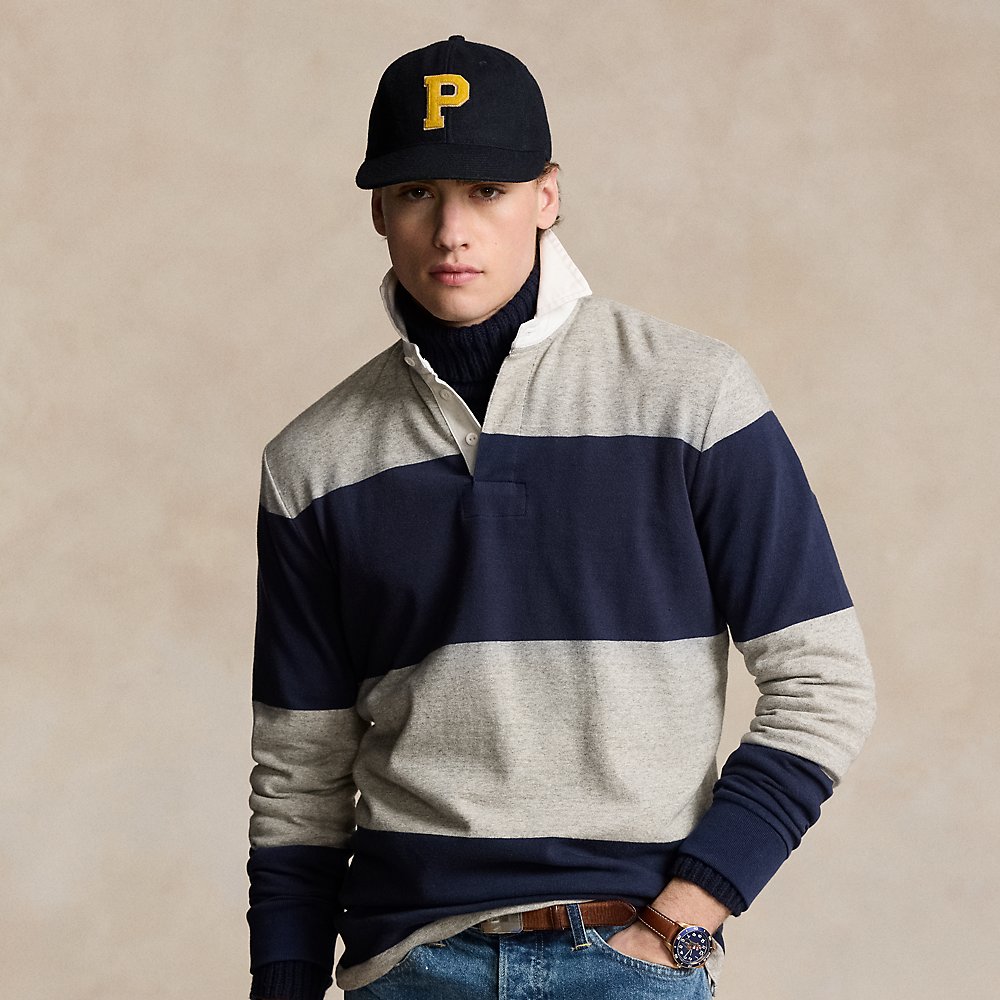 Shop Ralph Lauren The Iconic Rugby Shirt In Cruise Navy/loft Heather