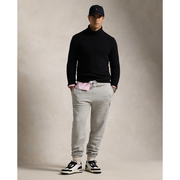 Polo Ralph Lauren Pink Pony Sweatpant In Dark Vintage Heather