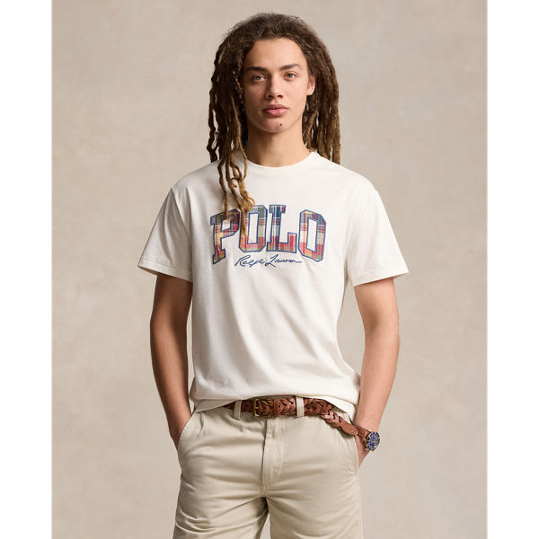 Ralph Lauren Classic Fit Plaid-logo Jersey T-shirt In Nevis