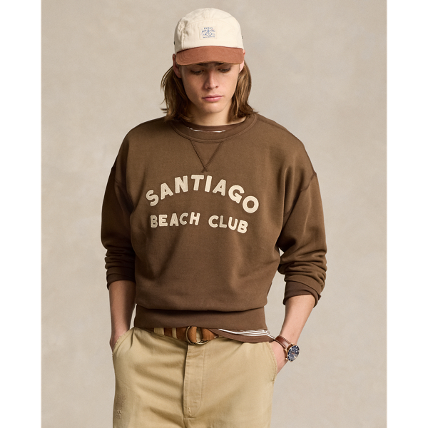 Ralph Lauren Vintage Fit Graphic Fleece Sweatshirt In Brown