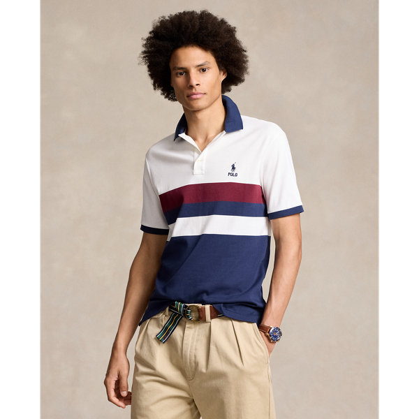 Shop Ralph Lauren Classic Fit Soft Cotton Polo Shirt In White Multi