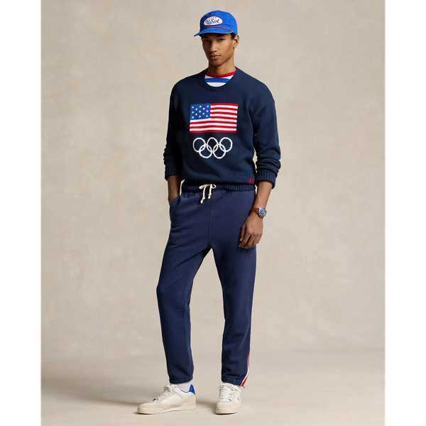 Polo Ralph Lauren Team Usa Fleece Sweatpant In Dark Cobalt