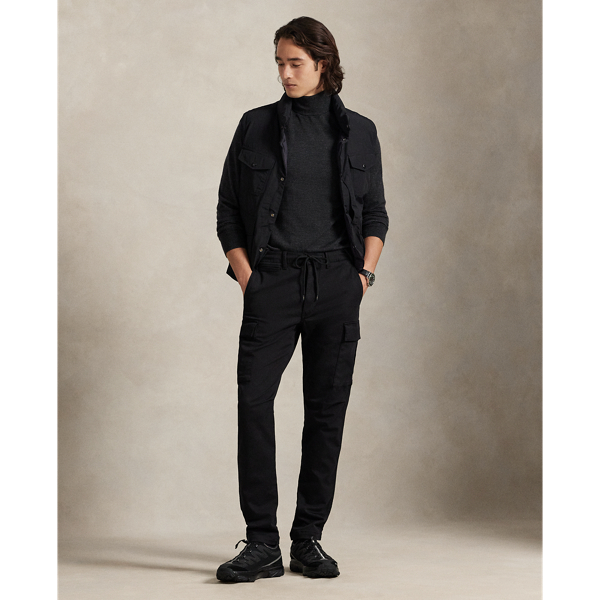 Polo Ralph Lauren Stretch Slim Fit Knitlike Cargo Pant In Polo Black