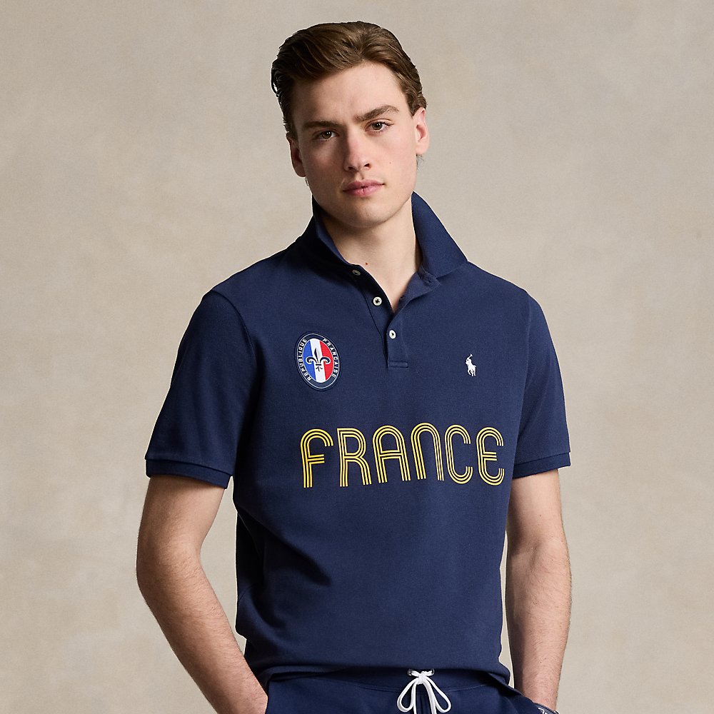 Shop Ralph Lauren Classic Fit France Polo Shirt In Refined Navy