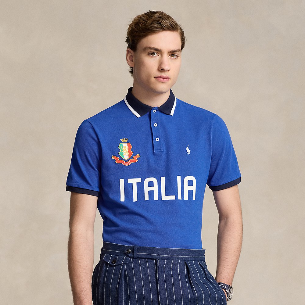 Ralph Lauren Classic Fit Italy Polo Shirt In Sapphire Star