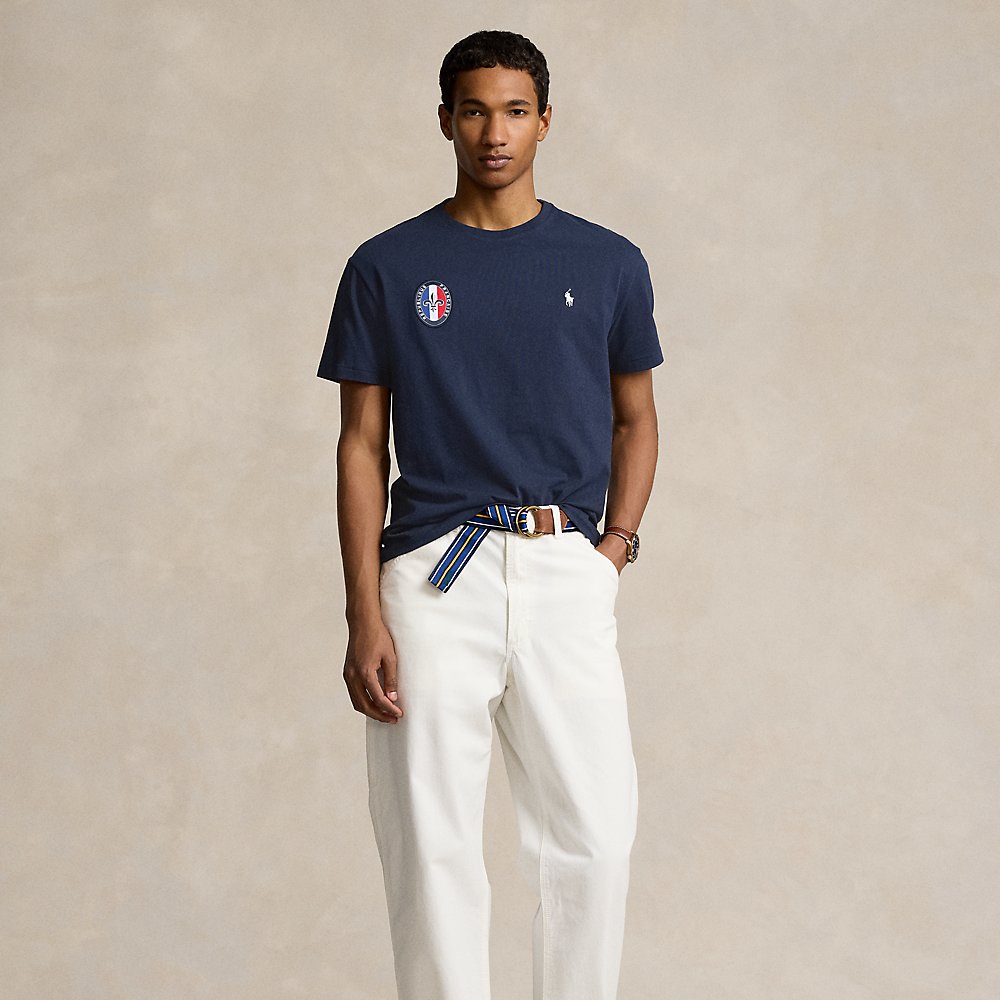 Shop Ralph Lauren Classic Fit France T-shirt In Refined Navy
