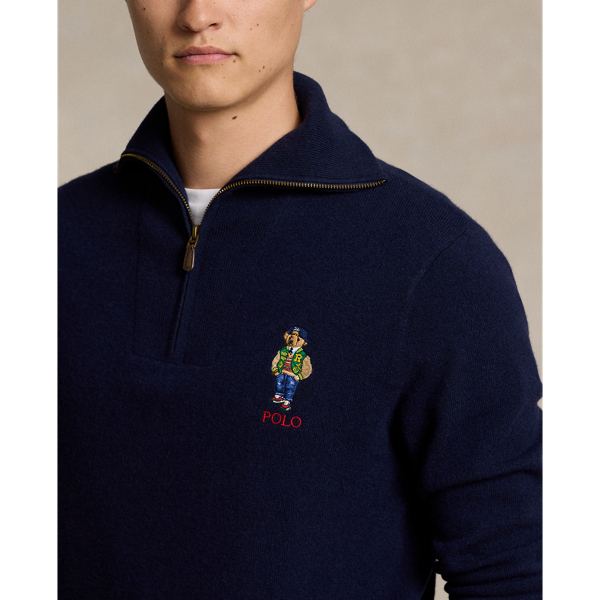 POLO RALPH LAUREN】Polo ベア ウール クォータージップ セーター I (トップス/ニット/セーター)ブルー | ラルフ  ローレン公式オンラインストア