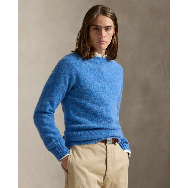 Ralph Lauren Wool Crewneck Sweater In Blue