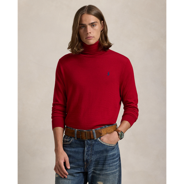 Polo Ralph Lauren Washable Wool Turtleneck Sweater In Park Ave Red