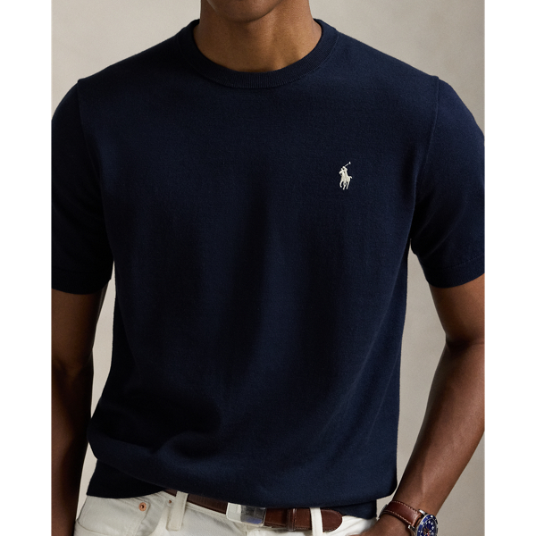 ラルフ ローレン] セーター 半袖 コットンブレンド ブルー (POLO