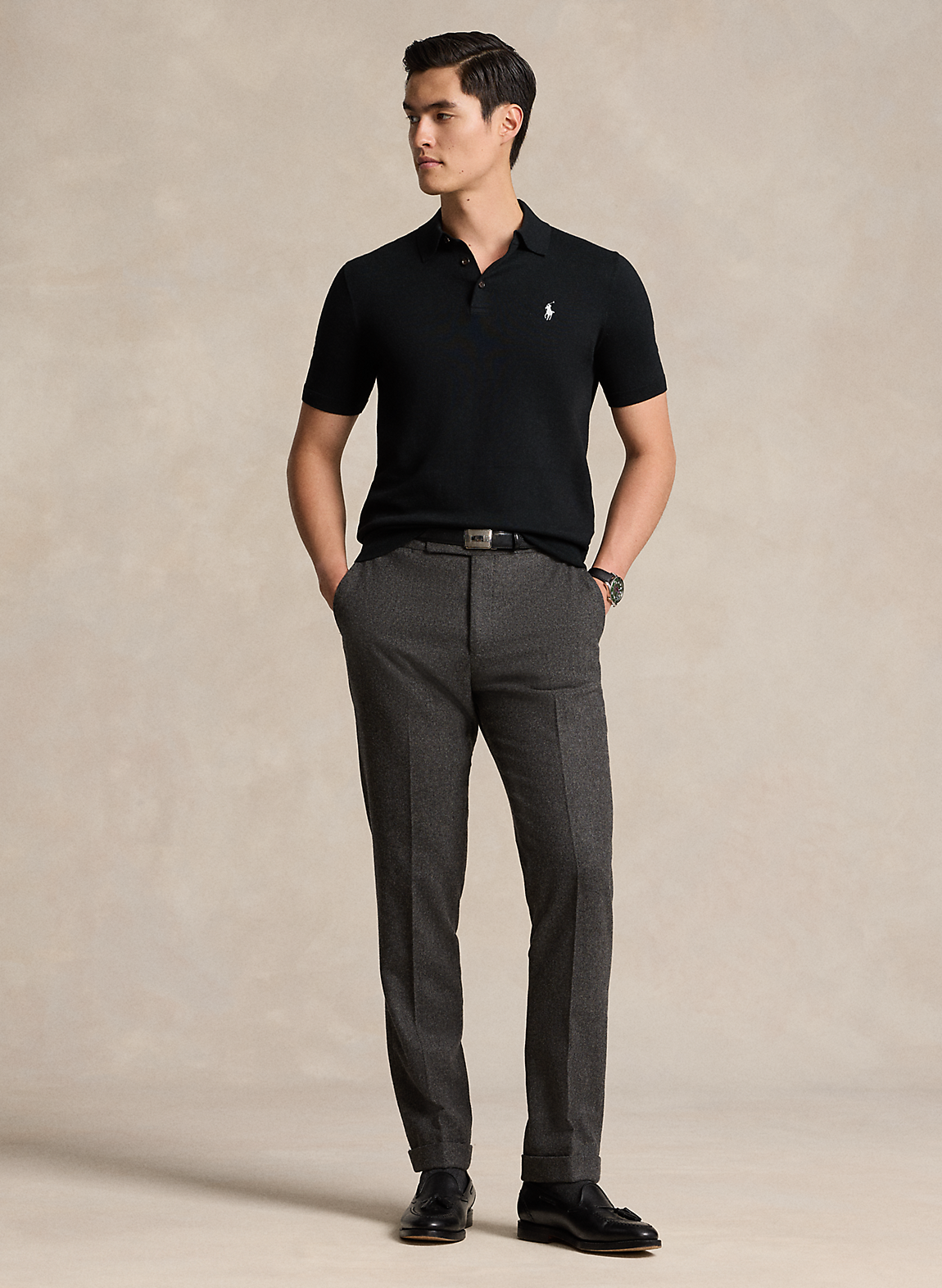 POLO RALPH LAUREN】コットン ポロカラー セーター I (トップス POLO RALPH LAUREN】コットン ポロカラー セーター I (トップス