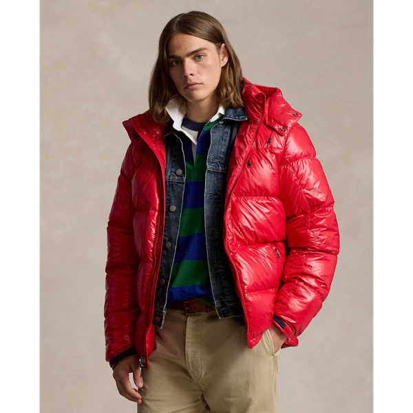 Ralph Lauren The Gorham Glossed Down Jacket In Red Glossy