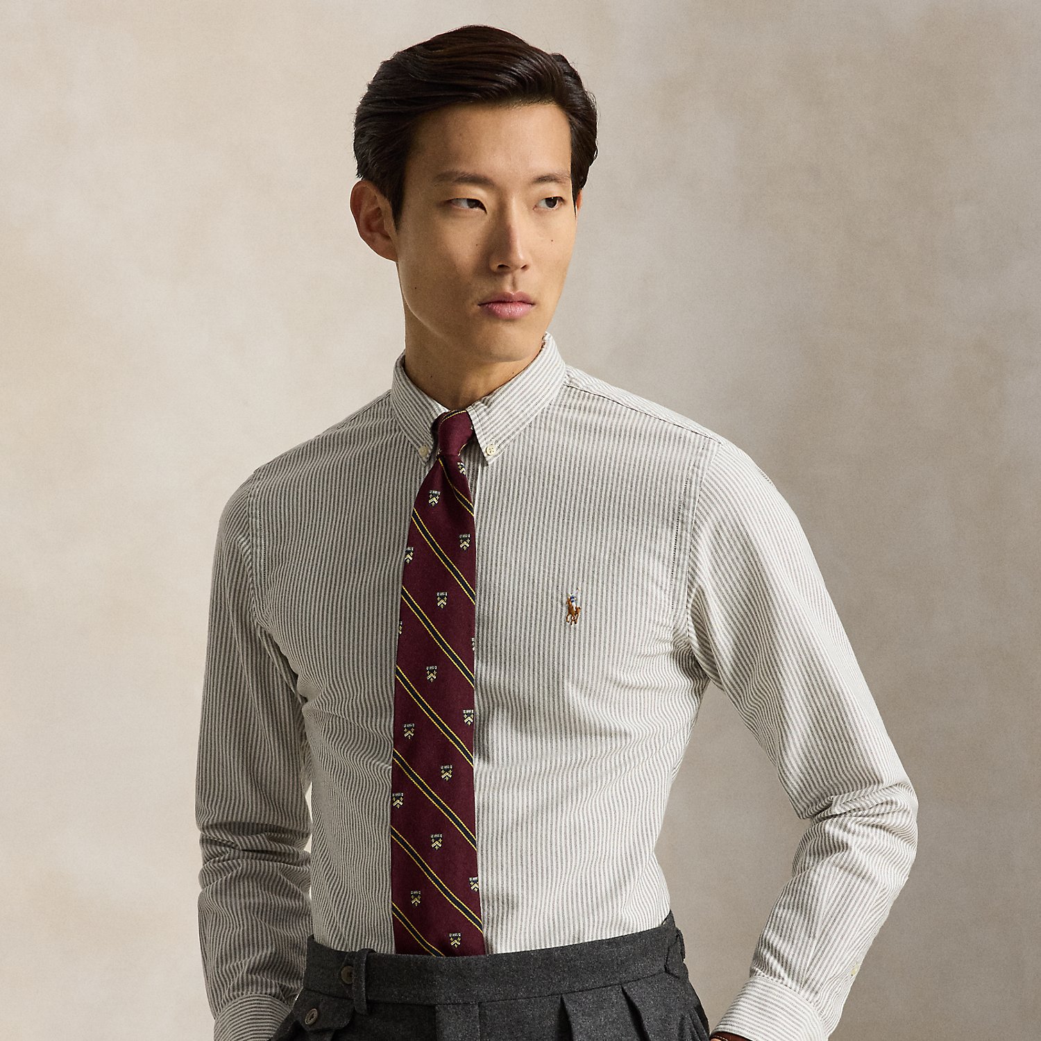 Custom Fit Striped Oxford Shirt