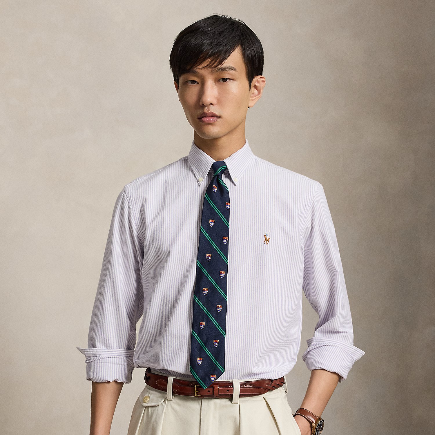 Custom Fit Striped Oxford Shirt