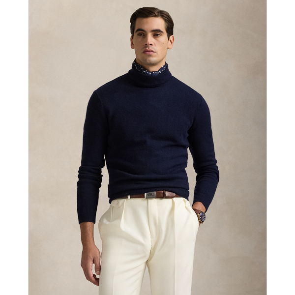 POLO RALPH LAUREN WOOL-COTTON TURTLENECK SWEATER 