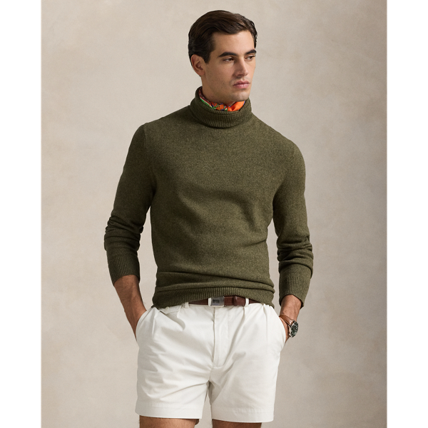 POLO RALPH LAUREN WOOL-COTTON TURTLENECK SWEATER 
