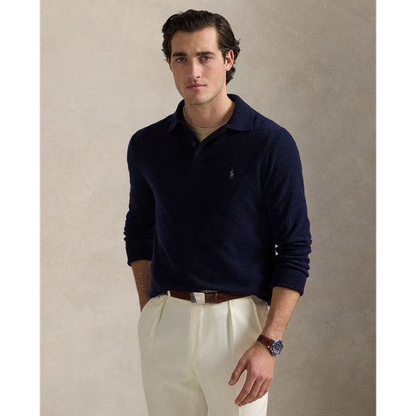 Pull à col polo en laine et coton - Polo Ralph Lauren - Modalova