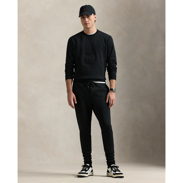 Polo Ralph Lauren Leather-pony Double-knit Jogger Pant In Polo Black