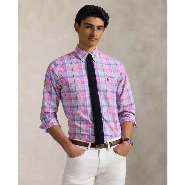 Ralph Lauren Classic Fit Performance Oxford Shirt In Pink Blue Multi