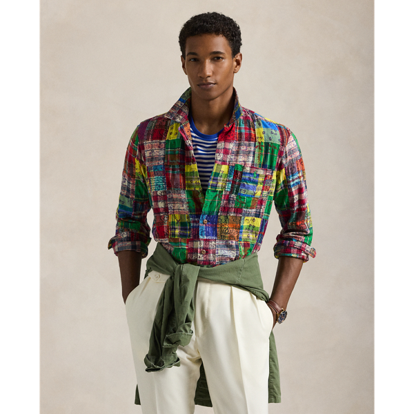 Chemise safari patchwork en coton madras - Polo Ralph Lauren - Modalova