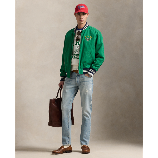 Polo Ralph Lauren Distressed Stretch Denim Jeans With Five Pockets In Claremont Wash