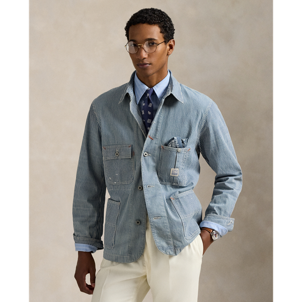 Veste utilitaire rayures hickory indigo - Polo Ralph Lauren - Modalova