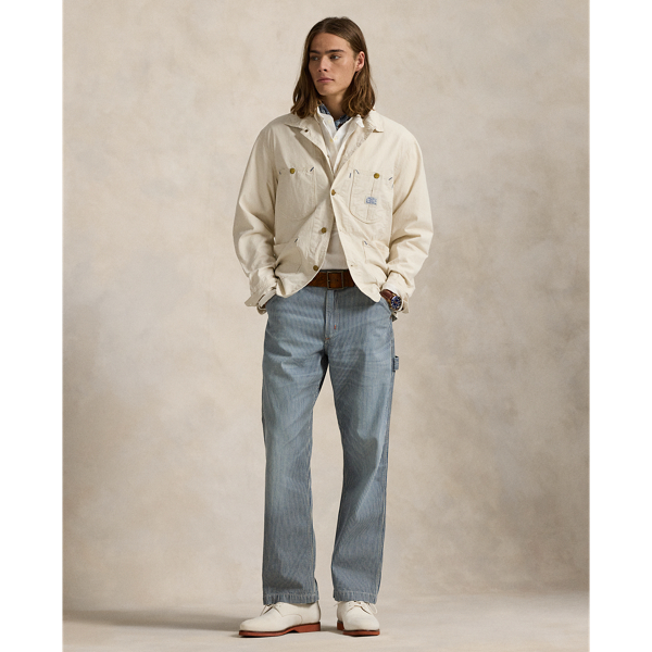 Pantalon salopette rayé hickory indigo - Polo Ralph Lauren - Modalova