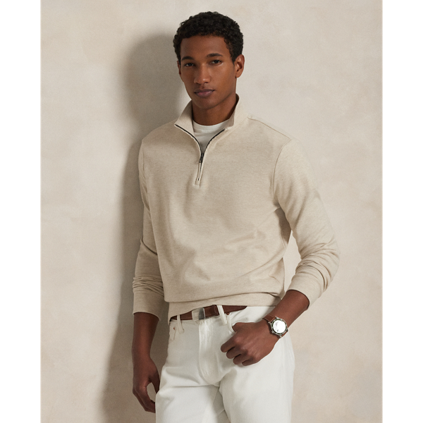 Polo Ralph Lauren Textured Double-knit Pullover In Expedition Dune Heather