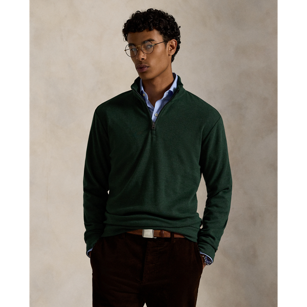 Ralph Lauren Textured Double-knit Pullover In Green