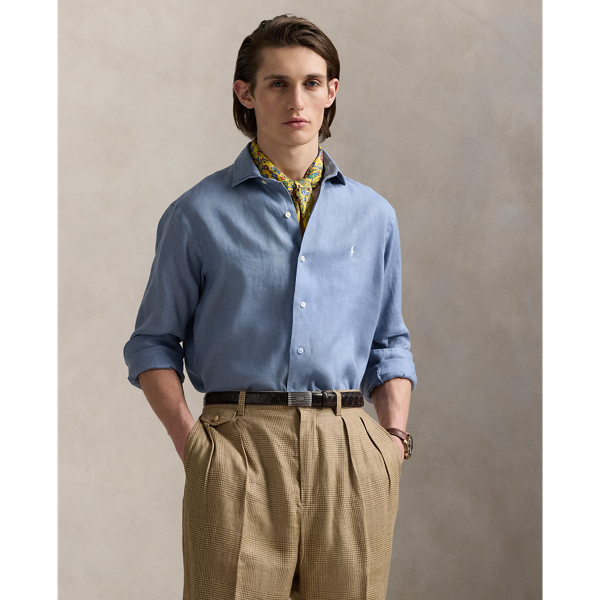 Ralph Lauren Classic Fit Houndstooth Linen Shirt