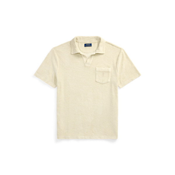 Ralph Lauren Mineral-dyed Terry Polo Shirt In Natural