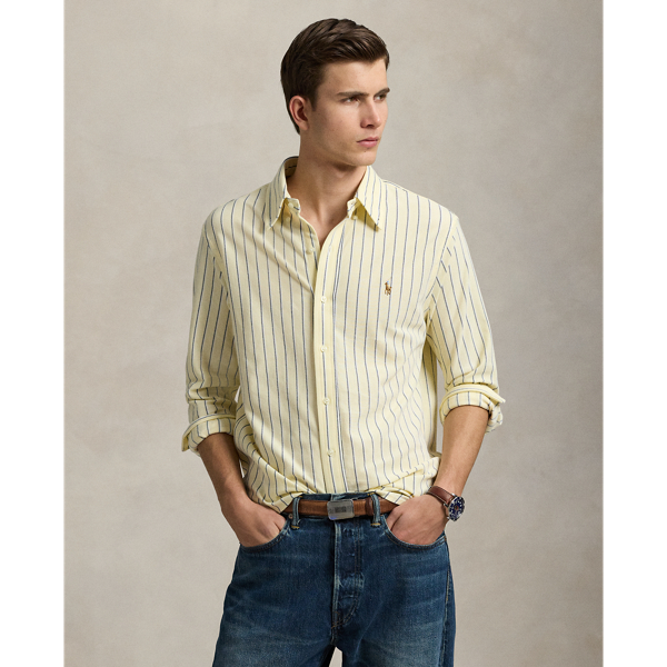 Inspired by two of our icons, this button-down combines the look of an Oxford with the comfort and ease of our Polo shirt's cotton mesh fabric.