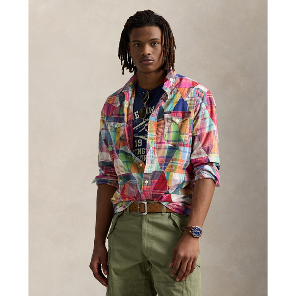 Chemise western patchwork coton madras - Polo Ralph Lauren - Modalova