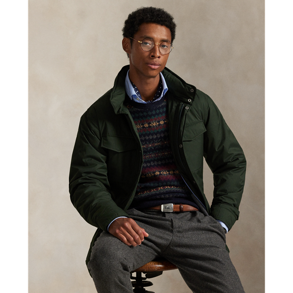 Ralph Lauren Abottson Gabardine Hooded Field Jacket In Green