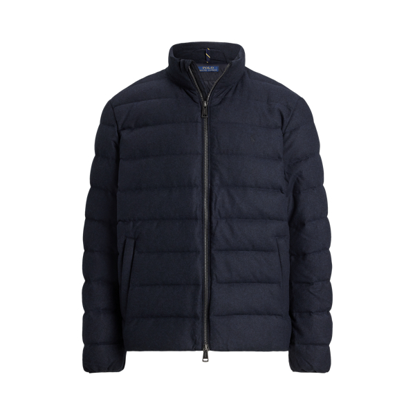 Ralph Lauren The Colden Herringbone Down Jacket In Blue