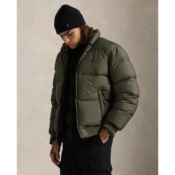 Ralph Lauren Textured Ripstop Down Jacket In Green